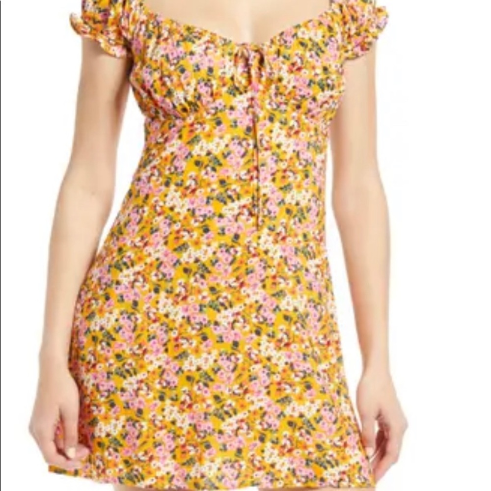 All in Favor Orange Floral Dress